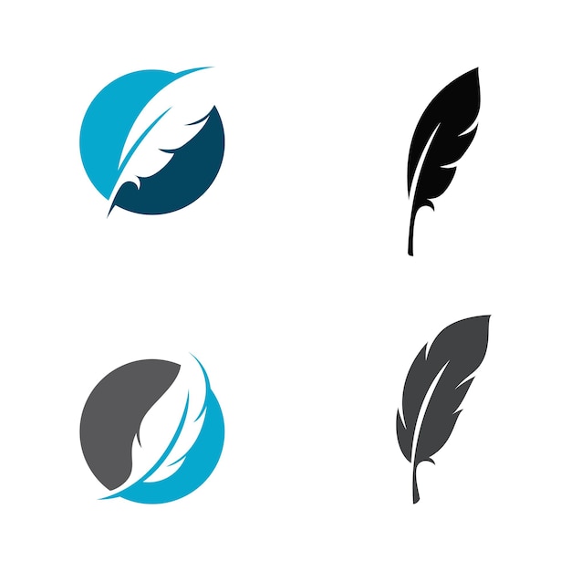 Símbolo de la plantilla vectorial del logotipo de la pluma
