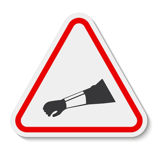 Símbolo de protección del brazo de uso Signo aislado en fondo blanco Ilustración vectorial EPS10