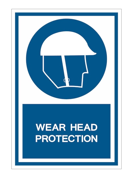 El símbolo de protección de la cabeza aislado en fondo blanco Ilustración vectorial EPS10