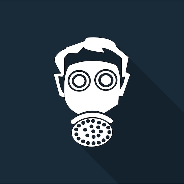 Símbolo de protección contra el uso de respiradores Signo en fondo negro Ilustración vectorial