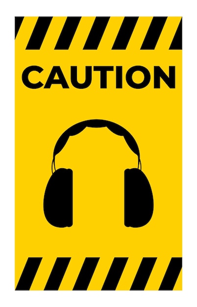 Símbolo Protección del oído requerida Signo aislado en fondo blanco Ilustración vectorial EPS10