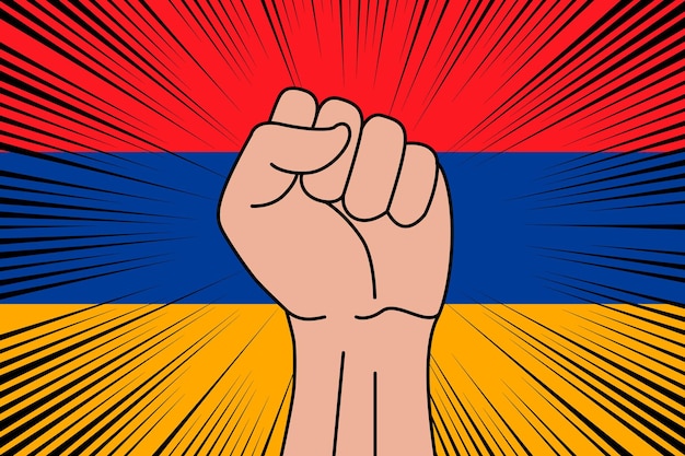 Símbolo de puño humano en la bandera de Armenia