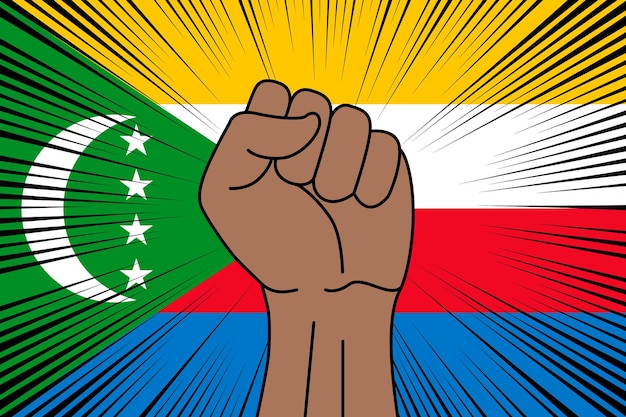 Símbolo de puño humano en la bandera de Comoras