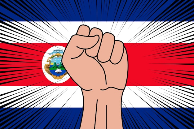 Símbolo de puño humano en la bandera de Costa Rica