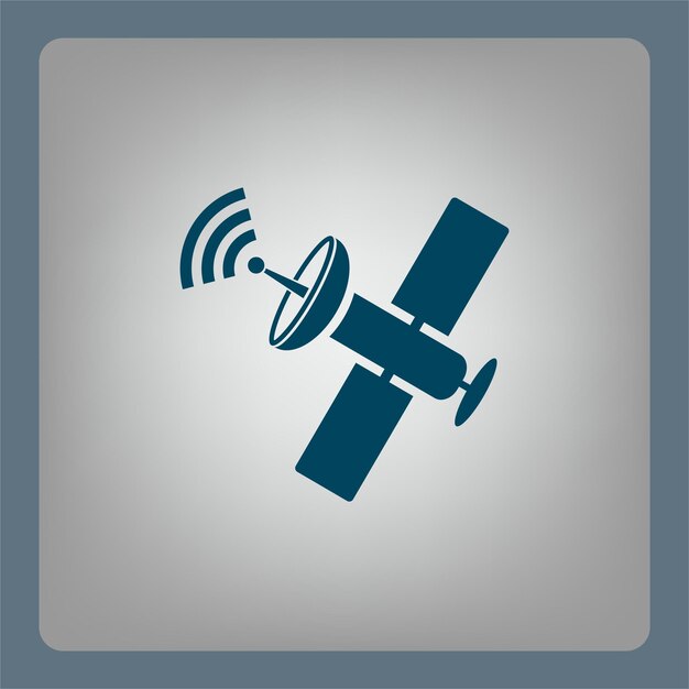 Símbolo de radar de satélite Ilustración vectorial sobre un fondo gris Eps 10