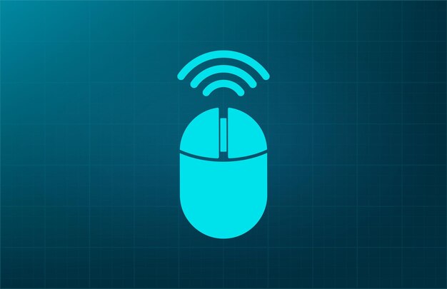 Símbolo del ratón de la computadora Ilustración vectorial en fondo azul Eps 10