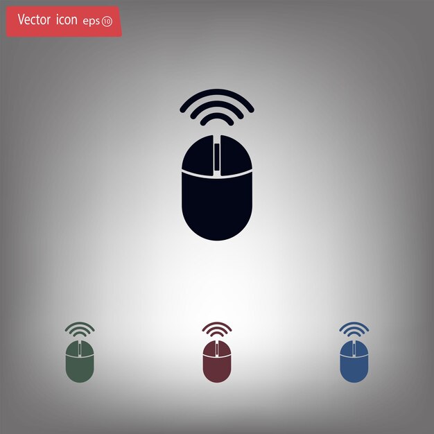 Símbolo del ratón de la computadora Ilustración vectorial en fondo gris Eps 10