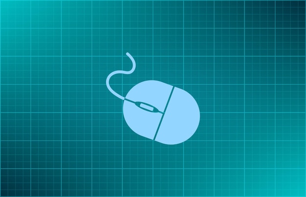 Símbolo del ratón Ilustración vectorial en fondo azul Eps 10