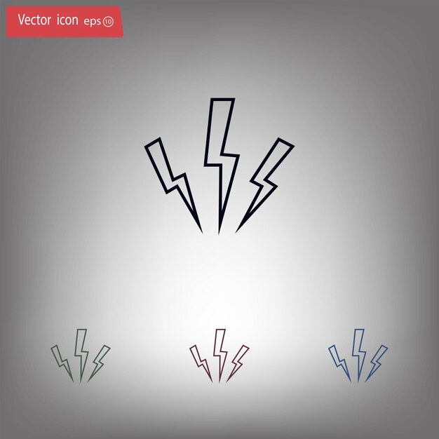 Símbolo de rayo Ilustración vectorial en fondo gris Eps 10
