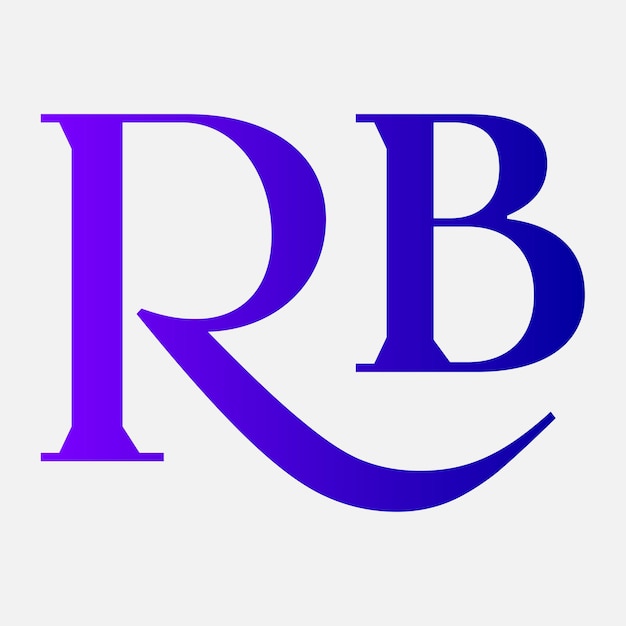 símbolo rb diseño de la letra inicial monograma resumen