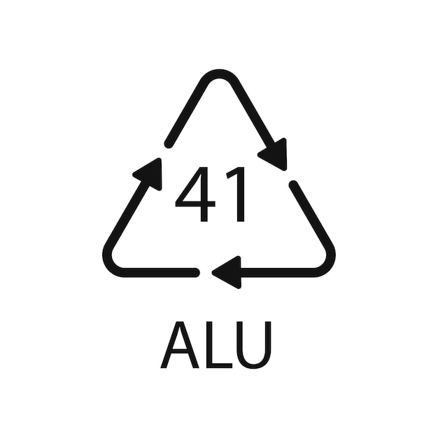 Símbolo de reciclaje de aluminio alu 41 ilustración vectorial