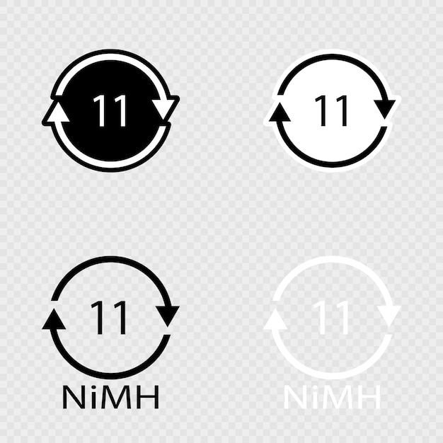 Símbolo de reciclaje de la batería 11 conjunto NiMH