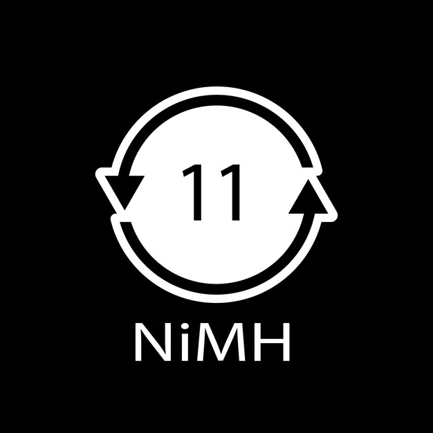 Símbolo de reciclaje de batería 11 NiMH Ilustración vectorial