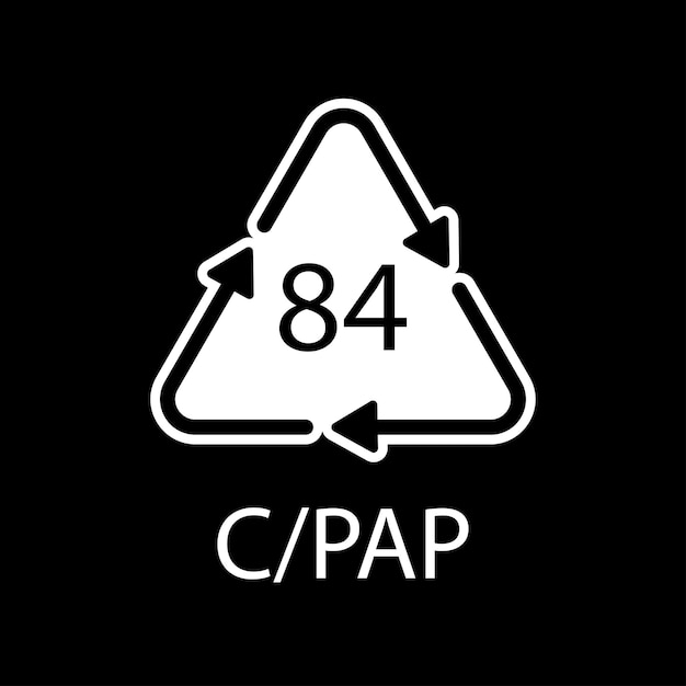 Símbolo de reciclaje de compuestos 84 C PAP Ilustración vectorial