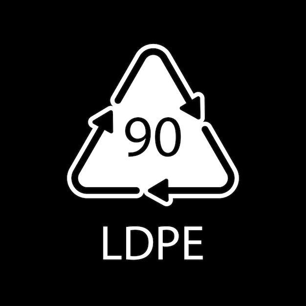 Símbolo de reciclaje de compuestos LDPE 90 Ilustración vectorial