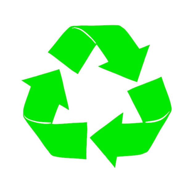 Vector símbolo de reciclaje convertido en flechas verdes icono de reciclaje