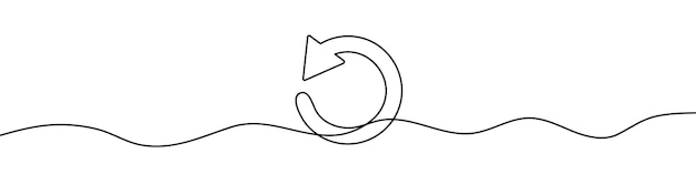 Símbolo de reciclaje de dibujo de una línea continua Icono de reciclaje Concepto de ecología