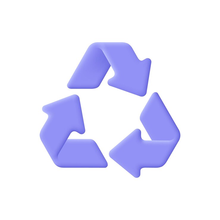 Vector símbolo de reciclaje ecología reciclaje y concepto de estilo de vida de cero residuos icono vectorial 3d estilo minimalista de dibujos animados