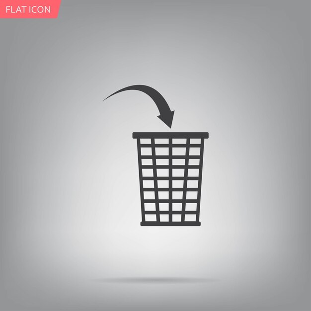 Símbolo de reciclaje de papelera de reciclaje Ilustración vectorial sobre fondo gris Eps 10