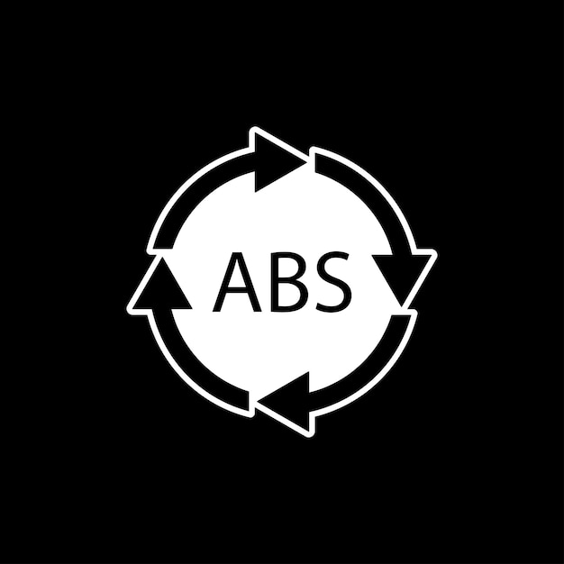 Símbolo de reciclaje de plástico ABS 9 icono vectorial Código de reciclaje de plástico ABS