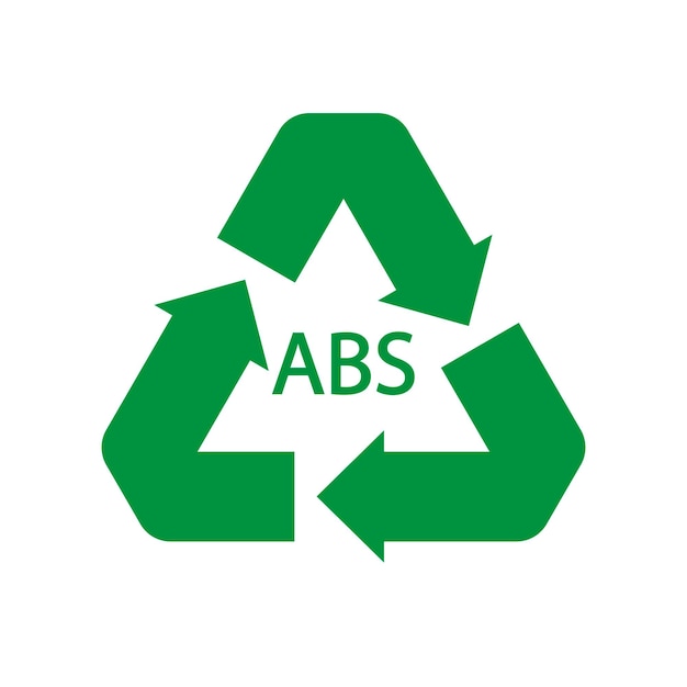 Símbolo de reciclaje de plástico abs 9 icono vectorial código de reciclaje de plástico abs