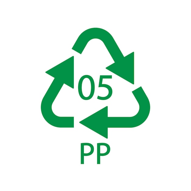 Símbolo de reciclaje de plástico Icono de vector PP 5