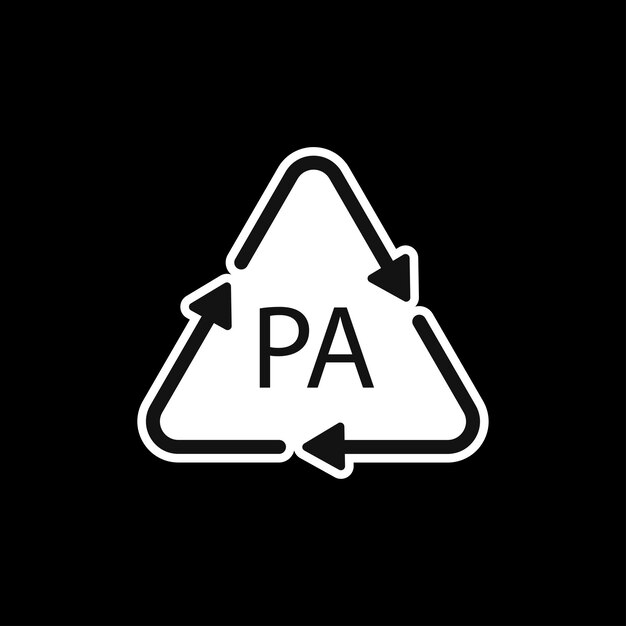 Símbolo de reciclaje de plástico Ilustración de vector de poliamida PA