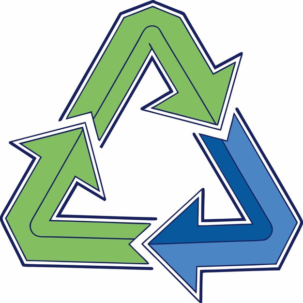 Símbolo de reciclaje Tres flechas en un triángulo