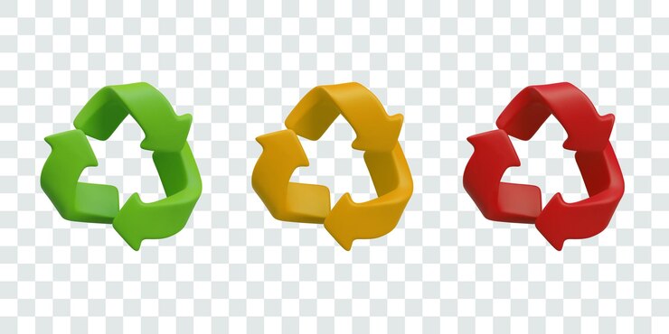 Vector símbolo de reciclaje universal tres flechas dispuestas en círculo en forma de franja de mobius