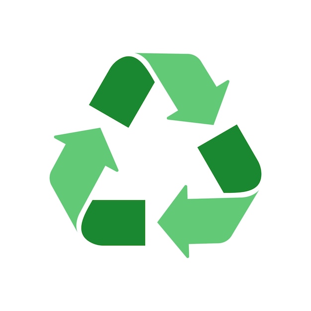 Símbolo de reciclaje verde con flechas giratorias