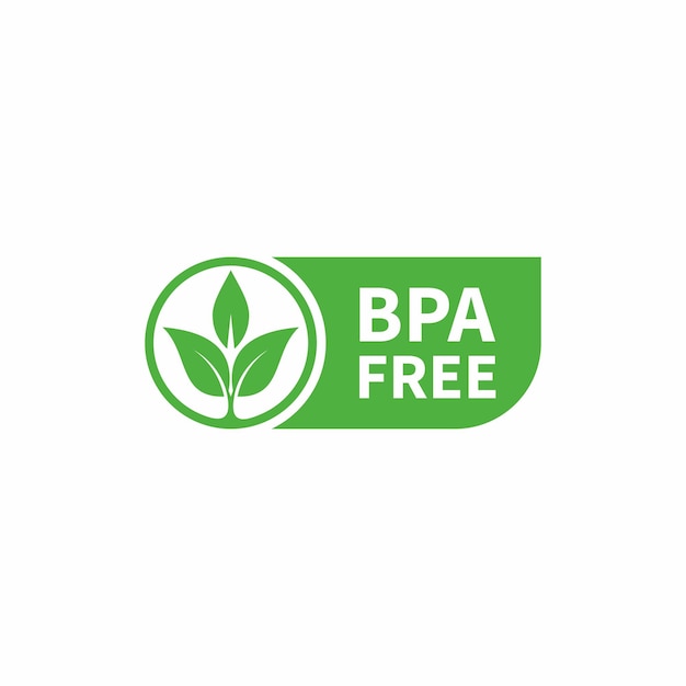 Símbolo redondo libre de BPA hojas verdes ilustración vectorial