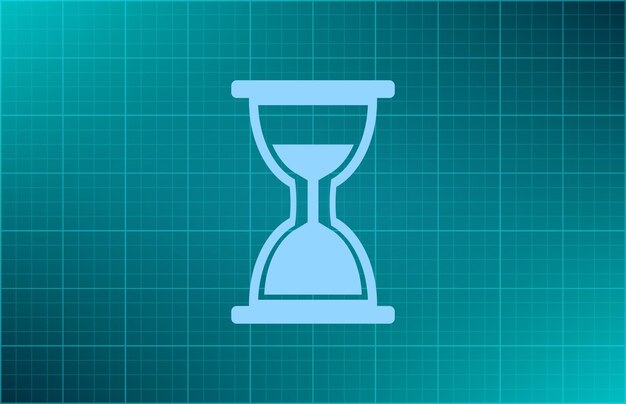Símbolo de reloj de arena Ilustración vectorial en fondo azul Eps 10