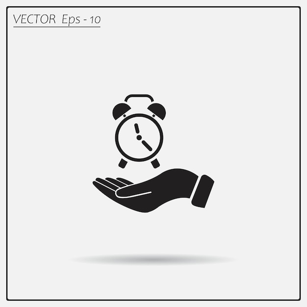 Símbolo del reloj Ilustración vectorial sobre un fondo claro Eps 10