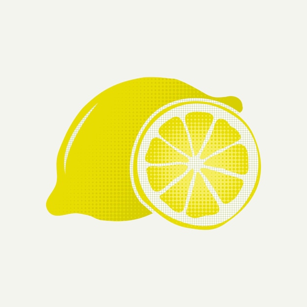Símbolo de rodaja de frutas de limón amarillo