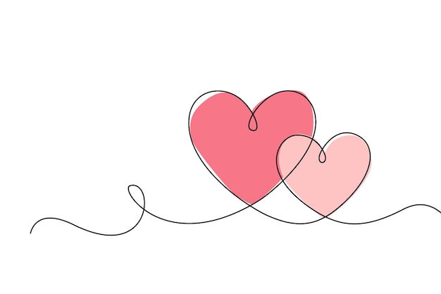 El símbolo romántico de la tarjeta de San Valentín. Ilustración minimalista vectorial