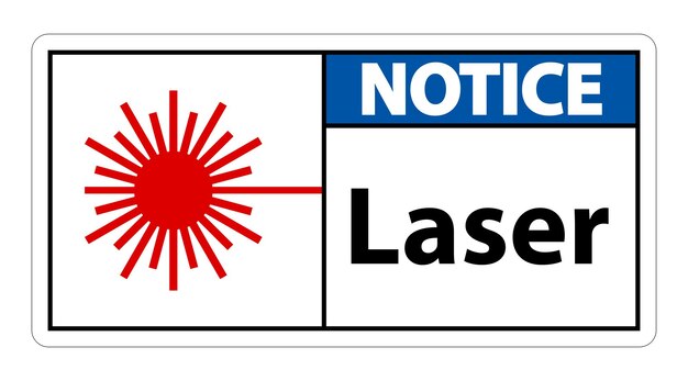 Símbolo de señal de láser de aviso Sínbolo de señal aislado en fondo transparente Ilustración vectorial