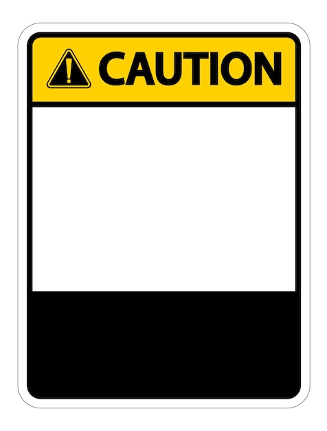 símbolo señal de precaución etiqueta en fondo blanco ilustración vectorial