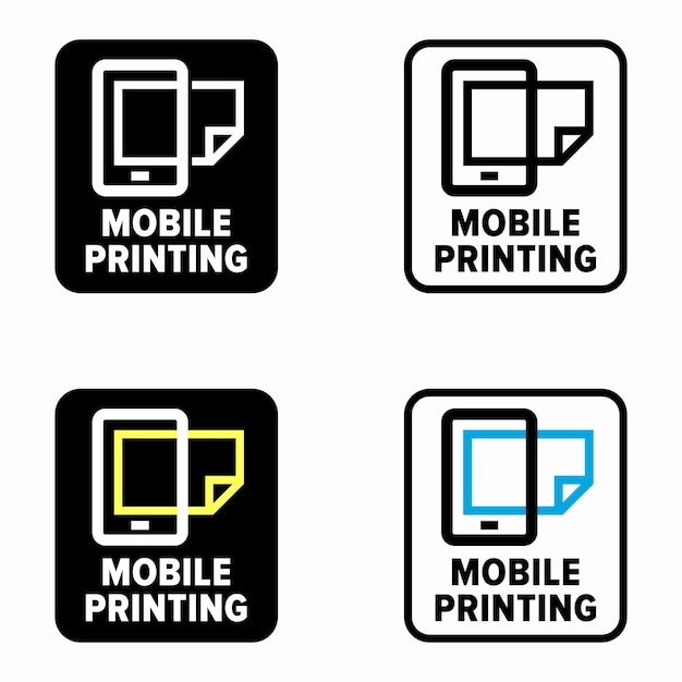 Símbolo de servicio de impresión inalámbrica móvil