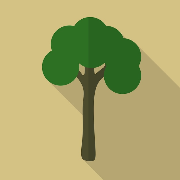 Vector símbolo de signo de árbol plano icono ilustración vector aislado