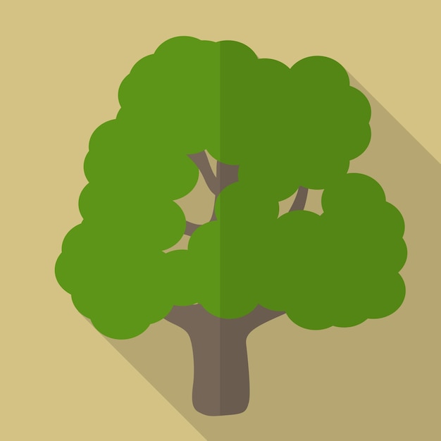 Símbolo de signo de árbol plano icono ilustración vector aislado