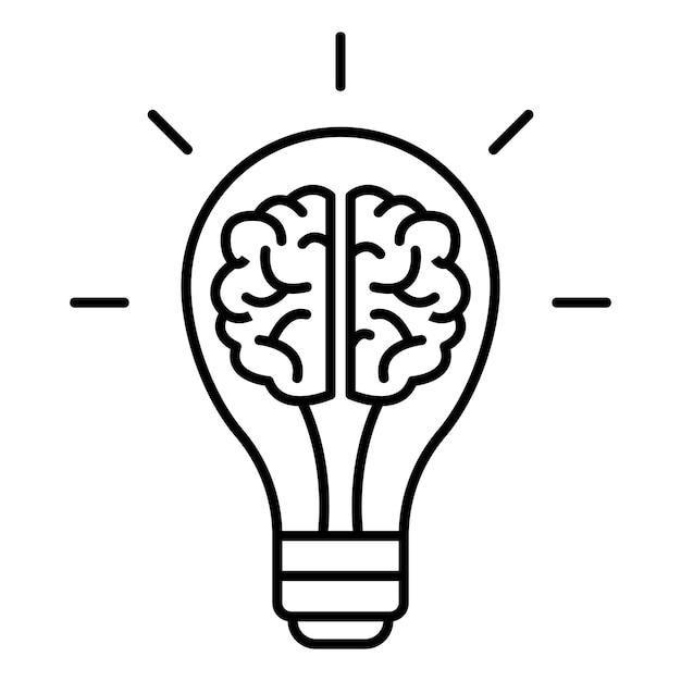 símbolo de signo del cerebro vector ícono de color del glifo