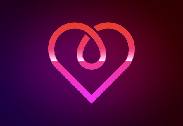 Símbolo de signo de corazón abstracto Logotipo sobre el tema del amor boda salud Día de San Valentín