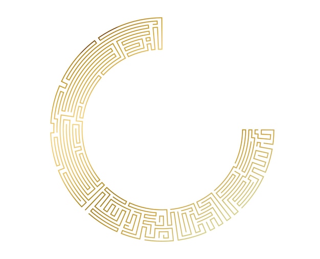 Símbolo del signo del espíritu Símbolo de elementos de diseño Símbolo editable Símbol de laberinto Curvado muchas rayas Abstracto Elemento de logotipo circular en fondo blanco aislado Ilustración vectorial EPS 10