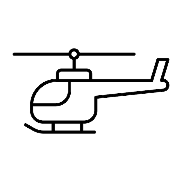 símbolo de signo de helicóptero icono de color de glifo vectorial