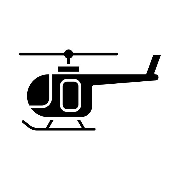 símbolo de signo de helicóptero icono de color de glifo vectorial