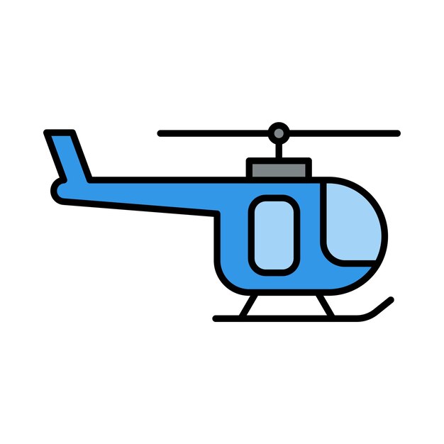 símbolo de signo de helicóptero icono de color de glifo vectorial