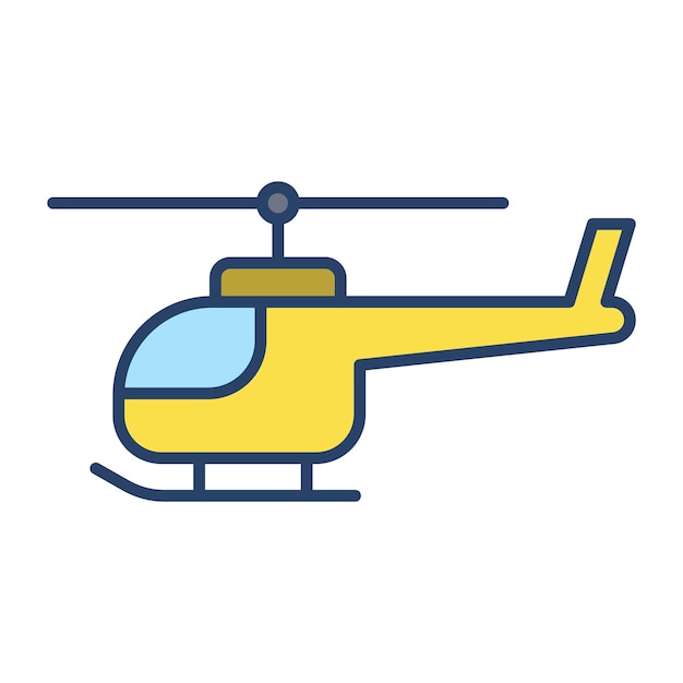 símbolo de signo de helicóptero icono de color de glifo vectorial