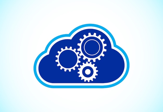 Símbolo de signo de logotipo de computación en la nube Icono de vector de tecnología de sistema de nube