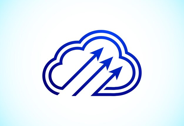 Símbolo de signo de logotipo de computación en la nube Icono de vector de tecnología de sistema de nube