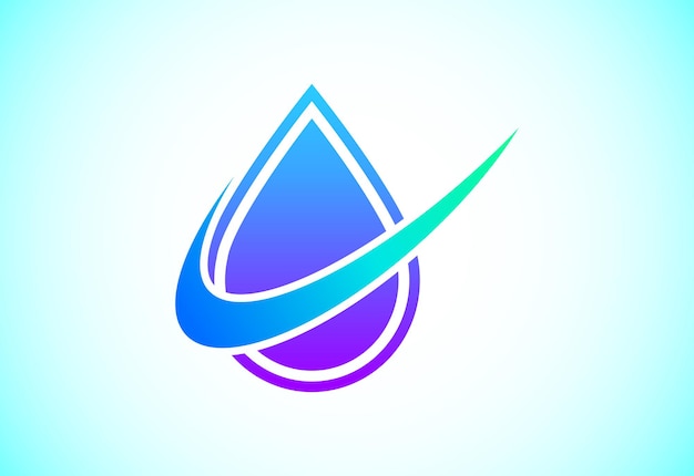 Símbolo de signo de logotipo de gota de agua abstracta sobre fondo blanco Plantilla de diseño de logotipo de gota de agua